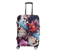 BTCOWZRV Luggage Cover Colorful Butterflies on Flowers Suitcase Cover Washable Suitcase Protector Anti-scratch Luggage Cover Suitcase Anti Dirt Covers for Travel Fits 18-32 Inches Trunk, style, XL