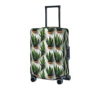 BTCOWZRV Luggage Cover Elastic Washable Suitcase Protector Aloe plant leaves Suitcase Covers for Luggage 18-32 Inch Portable Travel Luggage Covers Sleeve Dust-proof Anti-Scratch Baggage Covers, Black,