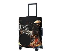 BTCOWZRV Luggage Cover Elastic Washable Suitcase Protector Drummer Suitcase Covers for Luggage 18-32 Inch Portable Travel Luggage Covers Sleeve Dust-proof Anti-Scratch Baggage Covers, Black, Small