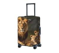 BTCOWZRV Luggage Cover Elastic Washable Suitcase Protector Lion family Suitcase Covers for Luggage 18-32 Inch Portable Travel Luggage Covers Sleeve Dust-proof Anti-Scratch Baggage Covers, Black, Small