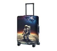 BTCOWZRV Luggage Cover Elastic Washable Suitcase Protector Lost Alone Astronaut Suitcase Covers for Luggage 18-32 Inch Portable Travel Luggage Covers Sleeve Dust-proof Anti-Scratch Baggage Covers,