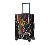 BTCOWZRV Luggage Cover Elastic Washable Suitcase Protector Love Art Suitcase Covers for Luggage 18-32 Inch Portable Travel Luggage Covers Sleeve Dust-proof Anti-Scratch Baggage Covers, Black, Medium