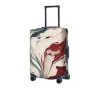 BTCOWZRV Luggage Cover Elastic Washable Suitcase Protector Marble swirl Suitcase Covers for Luggage 18-32 Inch Portable Travel Luggage Covers Sleeve Dust-proof Anti-Scratch Baggage Covers, Black,