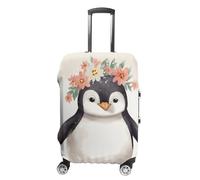 BTCOWZRV Luggage Cover Penguin Wearing Flowers Suitcase Cover Washable Suitcase Protector Anti-scratch Luggage Cover Suitcase Anti Dirt Covers for Travel Fits 18-32 Inches Trunk, style, M