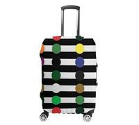BTCOWZRV Luggage Cover Rainbow Polka Dot Stripe Black And White Suitcase Cover Washable Suitcase Protector Anti-scratch Luggage Cover Suitcase Anti Dirt Covers for Travel Fits 18-32 Inches Trunk,