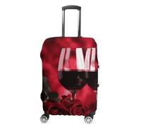 BTCOWZRV Luggage Cover Roses And Glasses of Red Wine Suitcase Cover Washable Suitcase Protector Anti-scratch Luggage Cover Suitcase Anti Dirt Covers for Travel Fits 18-32 Inches Trunk, style, XL