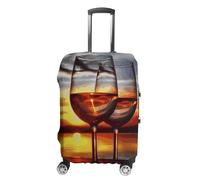 BTCOWZRV Luggage Cover Sunset Wine Glass Suitcase Cover Washable Suitcase Protector Anti-scratch Luggage Cover Suitcase Anti Dirt Covers for Travel Fits 18-32 Inches Trunk, style, M