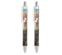 BTCOWZRV Mexican Llama Cactus Ballpoint Pens - 0.5mm Retractable Gel Pens with Comfortable Grip, No Bleed Black Ink, Personalized Ball Point Pen Smooth Writing Pens Gift for Men Women