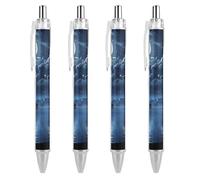 BTCOWZRV Moonlit Night Ballpoint Pens - 0.5mm Retractable Gel Pens with Comfortable Grip, No Bleed Black Ink, Personalized Ball Point Pen Smooth Writing Pens Gift for Men Women