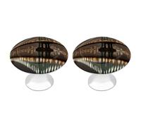 BTCOWZRV New York Manhattan Bridge Night 2 Pack Cabinet Knobs Drawer Pulls