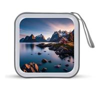 BTCOWZRV Norway Islands CD Case Holder 40 Capacity DVD Case Wallet Portable Hard Plastic Disc Cases Storage Binder Large Storage Disc Wallet Bag with Zippers for Car Home Office Travel