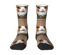 BTCOWZRV Novelty Socks Athletic Socks Personalized 3d Guinea Pigs Print Funny Sock For Men Women, White, One size