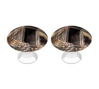 BTCOWZRV Old Ancient Outhouse 2 Pack Cabinet Knobs Drawer Pulls