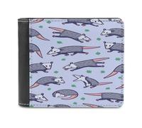 BTCOWZRV Opossum Leather Wallet for Men Extra Capacity Bifold Wallet Slim Front Pocket Wallets Cash Pocket Credit Card Holder