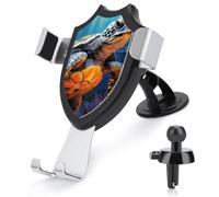 BTCOWZRV Painted Sea Turtle Car Phone Holder [Upgraded Strongest Suction & Clip] Cell Phone Mount for Dashboard Windshield Vent Wall, Universal Hands Free Automobile Cradle for Women Men