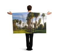BTCOWZRV Palm Tree Golf Course Flag Cape with Sleeves for Adults, Wearable Flag Cloak Lightweight Body Flag Cloak Outfits Costume Accessories for Party Favors Celebrations