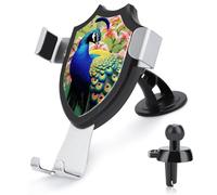 BTCOWZRV Peacock Car Phone Holder [Upgraded Strongest Suction & Clip] Cell Phone Mount for Dashboard Windshield Vent Wall, Universal Hands Free Automobile Cradle for Women Men
