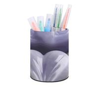 BTCOWZRV Pen Holder Standing Pencil Case Heart Shaped Soap Pencil Case Round Pencil Holder PU Leather Pencil Pencil Bag Stationery Case for Office Stand-up Organizer Retractable Pencil Pouch, Heart