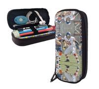 BTCOWZRV Pencil Case Large Capacity Pencil Pouch Aesthetic Pen Bag Office Stationery Organizer Leather Pen Holder American Football Makeup Bags Pencil Case Box for Men Women Work Office