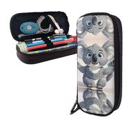 BTCOWZRV Pencil Case Large Capacity Pencil Pouch Aesthetic Pen Bag Office Stationery Organizer Leather Pen Holder Cartoon koala Makeup Bags Pencil Case Box for Men Women Work Office