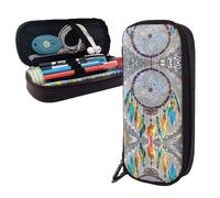 BTCOWZRV Pencil Case Large Capacity Pencil Pouch Aesthetic Pen Bag Office Stationery Organizer Leather Pen Holder Cherry Dream Catcher Makeup Bags Pencil Case Box for Men Women Work Office