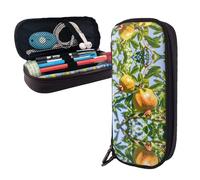 BTCOWZRV Pencil Case Large Capacity Pencil Pouch Aesthetic Pen Bag Office Stationery Organizer Leather Pen Holder Pomegranate Tree Makeup Bags Pencil Case Box for Men Women Work Office