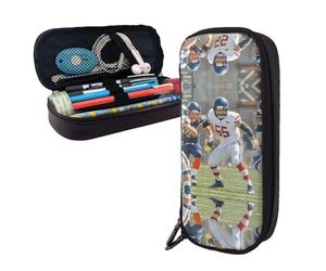 BTCOWZRV Pencil Case Large Capacity Pencil Pouch Aesthetic Pen Bag Office Stationery Organizer Leather Pen Holder American Football Makeup Bags Pencil Case Box for Men Women Work Office