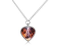 BTCOWZRV Personalized Pet Urn Cremation Necklace for Ashes - Antelope Canyon Pet Ashes Necklace - Custom Keepsake Necklace with Photo And Text, Memorial Heart Urn Pendant for Dogs Cat