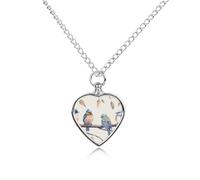 BTCOWZRV Personalized Pet Urn Cremation Necklace for Ashes - Birds Sitting on Branch Pet Ashes Necklace - Custom Keepsake Necklace with Photo And Text, Memorial Heart Urn Pendant for Dogs Cat