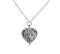 BTCOWZRV Personalized Pet Urn Cremation Necklace for Ashes - Black And White Leopard Face Pet Ashes Necklace - Custom Keepsake Necklace with Photo And Text, Memorial Heart Urn Pendant for Dogs Cat