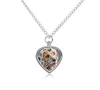 BTCOWZRV Personalized Pet Urn Cremation Necklace for Ashes - Cute Dalmatian Pet Ashes Necklace - Custom Keepsake Necklace with Photo And Text, Memorial Heart Urn Pendant for Dogs Cat