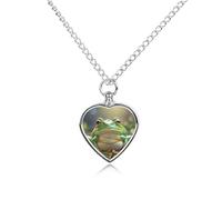 BTCOWZRV Personalized Pet Urn Cremation Necklace for Ashes - Cute Frog Pet Ashes Necklace - Custom Keepsake Necklace with Photo And Text, Memorial Heart Urn Pendant for Dogs Cat