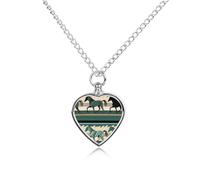 BTCOWZRV Personalized Pet Urn Cremation Necklace for Ashes - Horse Stripes Pattern Pet Ashes Necklace - Custom Keepsake Necklace with Photo And Text, Memorial Heart Urn Pendant for Dogs Cat