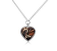 BTCOWZRV Personalized Pet Urn Cremation Necklace for Ashes - Owl Plays Piano Pet Ashes Necklace - Custom Keepsake Necklace with Photo And Text, Memorial Heart Urn Pendant for Dogs Cat