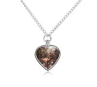 BTCOWZRV Personalized Pet Urn Cremation Necklace for Ashes - Peach Flamingo Image Pet Ashes Necklace - Custom Keepsake Necklace with Photo And Text, Memorial Heart Urn Pendant for Dogs Cat