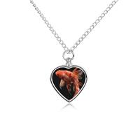 BTCOWZRV Personalized Pet Urn Cremation Necklace for Ashes - Red And Orange Fish Pet Ashes Necklace - Custom Keepsake Necklace with Photo And Text, Memorial Heart Urn Pendant for Dogs Cat