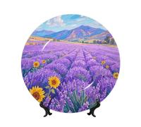 BTCOWZRV Plant Flowers Bone China Decorative Plate,7in Ceramic Decorative Plates with Display Stand,Ceramic Ornaments Art Porcelain Plate for Home Office Wall Decor Collections Plates