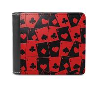 BTCOWZRV Playing Cards Red Black Ace Slim Wallets for Men Bifold Wallet