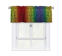 BTCOWZRV Rainbow Pattern Background Curtain Valance for Windows,Kitchen Window Curtains Blackout Drapes Window Treatments Decorative Rod Pocket Short Curtain for Living Room Bedroom,54" W x 18" L