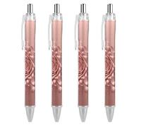 BTCOWZRV Rose Pattern Ballpoint Pens - 0.5mm Retractable Gel Pens with Comfortable Grip, No Bleed Black Ink, Personalized Ball Point Pen Smooth Writing Pens Gift for Men Women