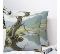 BTCOWZRV Rustic Tree Nature Plush Throw Pillow Covers 20"X20",Soft Cozy Couch Cushion Covers Decorative Pillow Cases for Holiday Home Bedroom Sofa Decors