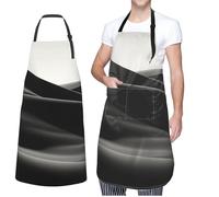 BTCOWZRV Sand Black Aprons with 2 Pockets Waterproof Kitchen Aprons Adjustable Bib Apron Chef Apron for Women Men, Black, One Size, Black, One Size