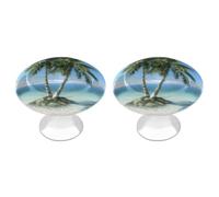BTCOWZRV Sea Palm Trees 2 Pack Cabinet Knobs Drawer Pulls
