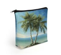 BTCOWZRV Sea Palm Trees Makeup Bag Cosmetic Bags Toiletry Bag