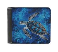 BTCOWZRV Sea Turtle-Blue Slim Wallets for Men Bifold Wallet
