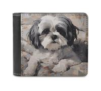 BTCOWZRV Shih Tzu Slim Wallets for Men Bifold Wallet