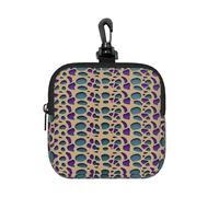 BTCOWZRV Small Neoprene Pouch, Mini Portable Makeup Bag With Carabiner Keychain Waterproof Travel Coin Purse Storage Bag Repetition And Pattern Clutch Cosmetic Organizer For Women