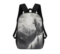 BTCOWZRV Snow Mountain Lone Wolf Travel Backpack Laptop Backpack 17 Inch