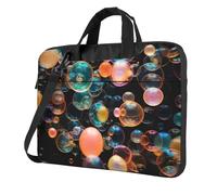 BTCOWZRV Soap Bubbles Laptop Bag Laptop Messenger Shoulder Bag Travel Computer Bag for Women Men, Black, 15.6 inch