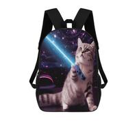 BTCOWZRV Space Cat With Blue Laser Travel Backpack Laptop Backpack 17 Inch